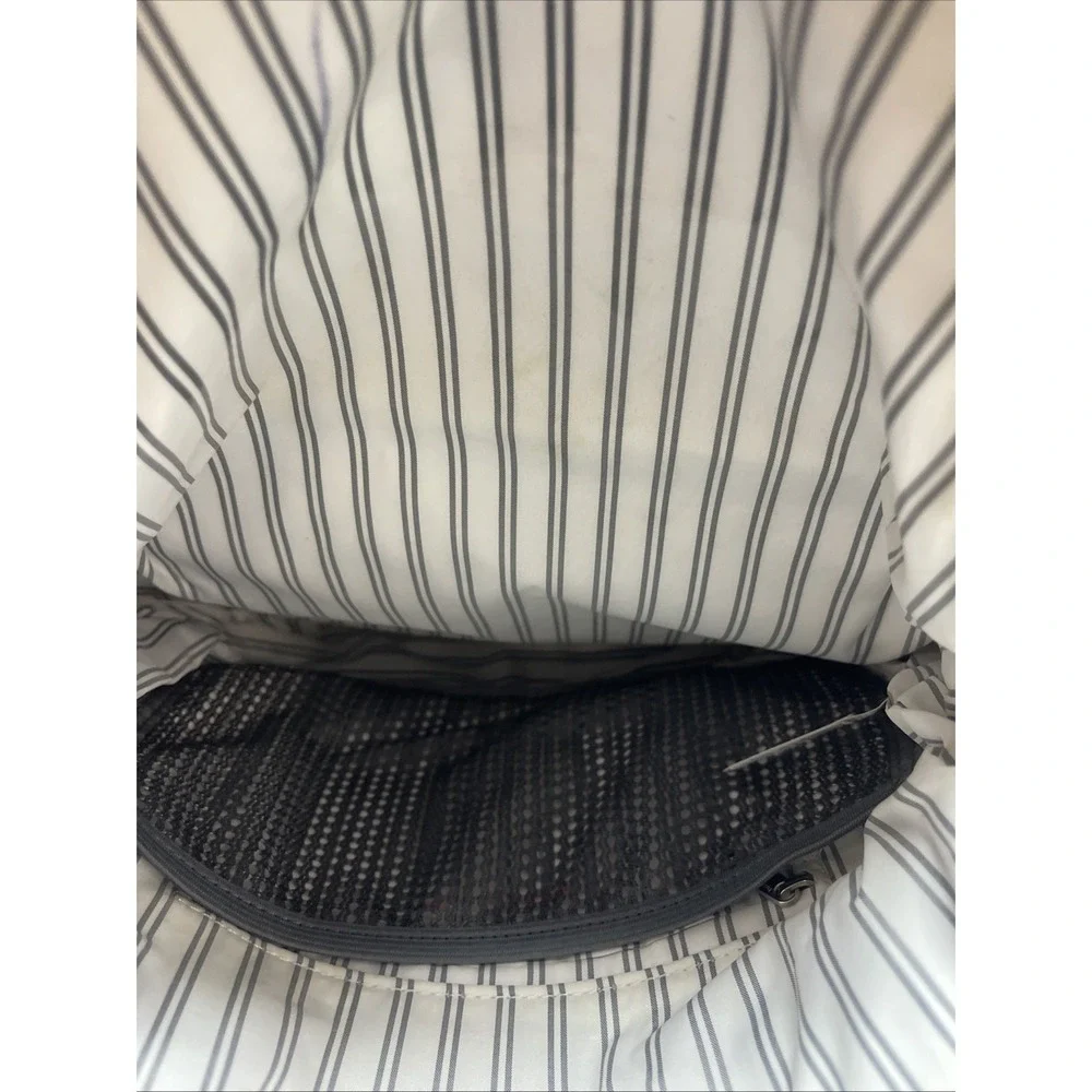 RARE Lululemon Festival Bag Gray With White And Black Flowers Pink Strap